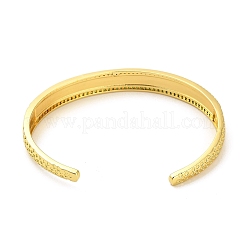 Bracelets à manchette ouverte en laiton pavé de zircons cubiques verts pour femmes&nbsp;BJEW-M312-01B-G