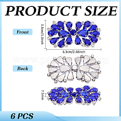 6 Stück Blumen-Glas-Strass-Cabochons&nbsp;DIY-FG0010-18C