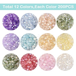 2400шт 12 цвета прозрачные окрашенные распылением стеклянные бусины&nbsp;EGLA-YW0005-29