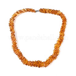 Ожерелья из натурального янтаря с квадратными градуированными бусинами&nbsp;NJEW-T019-03
