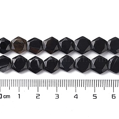 Нити бусин из натурального черного агата&nbsp;G-K359-C12-01