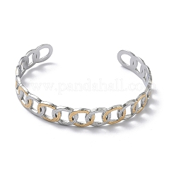 Bracciali rigidi bicolore in acciaio inossidabile 304&nbsp;BJEW-A160-02GP