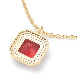 Colliers en laiton avec pendentif avec zircone cubique de micro pave&nbsp;NJEW-F281-05
