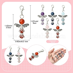 20 шт. 5 стиля подвеска в виде ангела из натурального сердолика&nbsp;HJEW-FS00014