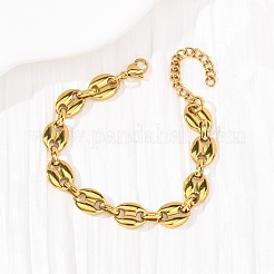 Bracelets à chaîne en acier inoxydable 304 en forme de grain de café pour femmes&nbsp;BJEW-F536-16G