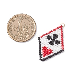 Подвески из стеклянного бисера Miyuki Delica с имитацией бисера&nbsp;PALLOY-MZ01065-02