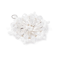 Подвески-снежинки из стеклянных бусин&nbsp;PALLOY-MZ01080-01