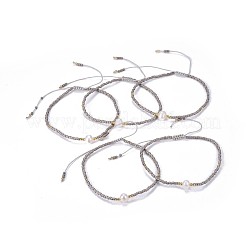 Регулируемые нейлоновые шнур плетеный браслеты из бисера&nbsp;LS-BJEW-P256-B01