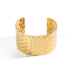 Brazaletes anchos texturizados de acero inoxidable 304 de estilo vintage para mujer.&nbsp;EO1000