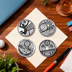 1 juego de 201 monedas conmemorativas de acero inoxidable&nbsp;AJEW-UN0005-44F