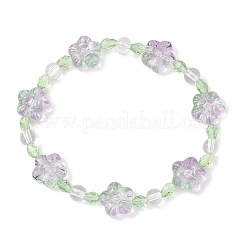 Браслеты из стеклянных бусин в виде цветка сливы для женщин&nbsp;BJEW-JB12138-03