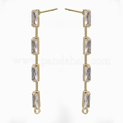 Латунные серьги-гвоздики из циркония&nbsp;X-KK-N232-13-NF