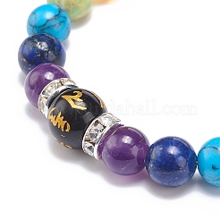 Set di braccialetti elastici con perline in pietre preziose miste naturali e sintetiche da 6 pz&nbsp;BJEW-JB08824
