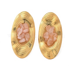 Orecchini ovali in acciaio inossidabile&nbsp;EJEW-D303-01G-04
