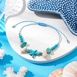 Bracciali regolabili con perline intrecciate per donna&nbsp;BJEW-JB11164-01
