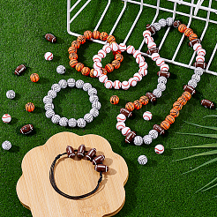 460 шт. 4 вида акриловых бусин в спортивном стиле&nbsp;MACR-GA0001-10