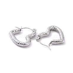 Некорневая нержавеющая сталь 304 серьги-кольца в форме сердца для женщин&nbsp;X-EJEW-G293-25P