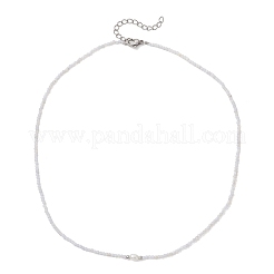 Colliers de perles d'agate bleue naturelle ronde à facettes de 2 mm&nbsp;NJEW-JN05918-03