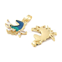 Подвески из латуни с эмалью и микропаве из циркония&nbsp;KK-M325-04G