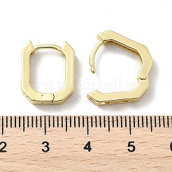 Овальные серьги-кольца из латуни с микропаве из прозрачных кубических цирконий&nbsp;EJEW-D311-047G