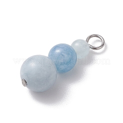 Подвески из натурального аквамарина в форме круглой бусины&nbsp;PALLOY-JF02867-13