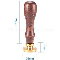 Поделки письмо записки латунь сургучной печати штампы и наборы деревянной ручкой&nbsp;AJEW-PH0010-O