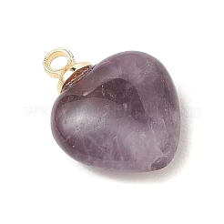 Натуральные подвески в форме сердца из аметиста&nbsp;PALLOY-JF04889-02