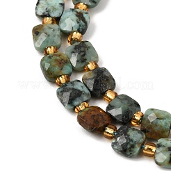 Fili di perle naturali di turchese africano (diaspro)&nbsp;GG-CBA96AE-A06-6x6mm