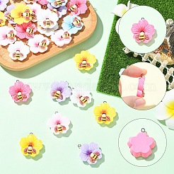 30 шт. 6 цвета непрозрачные подвески из смолы&nbsp;RESI-YW0006-11