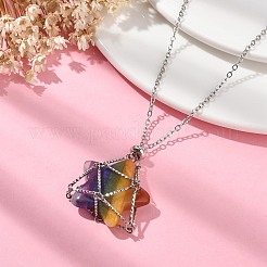 Устойчивый к потускнению 304 нержавеющая сталь кабель цепь макраме мешочек пустой держатель камней для изготовления подвесок ожерелий&nbsp;NJEW-TA00118-02