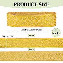 7.7~8 Yards Polyester-Jacquardband mit Blumen im ethnischen Stil&nbsp;OCOR-PH0004-48B