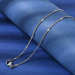 12 collar de cadena trenzada texturizada de acero inoxidable 304 de 1.8 mm para hombre y mujer.&nbsp;NJEW-H093-20P-02