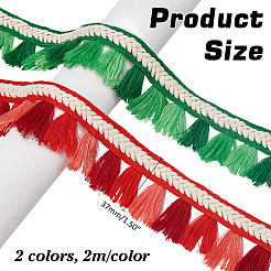 4 м 2-х цветная отделка из полиэстера с бахромой в этническом стиле&nbsp;SRIB-ME0001-01