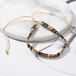 Vintage-Armbänder im Ethno-Stil mit verstellbarem Schiebeverschluss aus handgefertigten Glasperlen (Tila) für Damen&nbsp;ZN9527-12