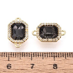 Verbindungsstück-Anhänger aus Messing mit Mikropavé und klarem Zirkonia und Glas&nbsp;KK-N287-28G