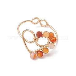 Кольца-манжеты из натурального сердолика&nbsp;RJEW-TA00206-03