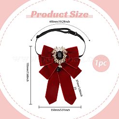 Fliege aus Polyester mit Brosche aus einer Legierung aus Glas&nbsp;AJEW-WH0481-784C
