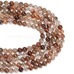 Natürliche Stränge aus Rutilquarzperlen in Schwarzgold&nbsp;G-L657-B02-10mm