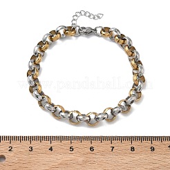 Bracelets à maillons rolo bicolores en acier inoxydable 304 pour femmes&nbsp;BJEW-A160-05GP