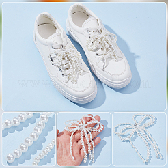 8 stücke 4 arten kunststoff imitation perle bowknot schuh charme&nbsp;AJEW-WR0002-68