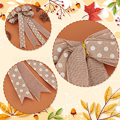 Leinen-Bowknot-Ornament mit Polka-Dot-Muster&nbsp;DIY-WH0248-343