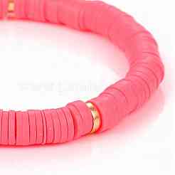 Bracelets élastiques faits à la main de perles heishi en pâte polymère&nbsp;BJEW-JB05303-03