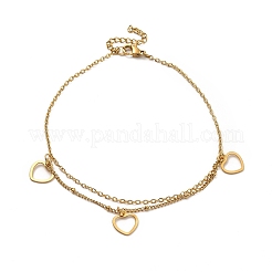 Bracelet de cheville à breloques en acier inoxydable 304 pour femme&nbsp;AJEW-C021-10G