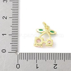 Pendentifs avec zircon cubiques à micro-pavés en laiton&nbsp;KK-Z101-06G-01