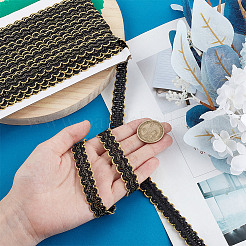 Волнистая кружевная лента из полиэстера и филиграни&nbsp;OCOR-WH0082-211A