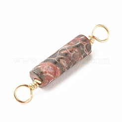 Ciondoli connettore diaspro in pelle di leopardo naturale&nbsp;PALLOY-JF01454-04