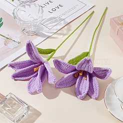 Flor artificial de algodón de ganchillo hecha a mano&nbsp;AJEW-WH0009-75D