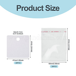 20pcs cartes d'affichage de boucle d'oreille en papier&nbsp;CDIS-TADJ0002-01B