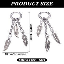 4 шт. серьги-кольца из нержавеющей стали для женщин&nbsp;EJEW-LP0001-56