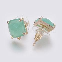 Facettierte Ohrstecker aus Glas&nbsp;X-GLAA-F084-C08